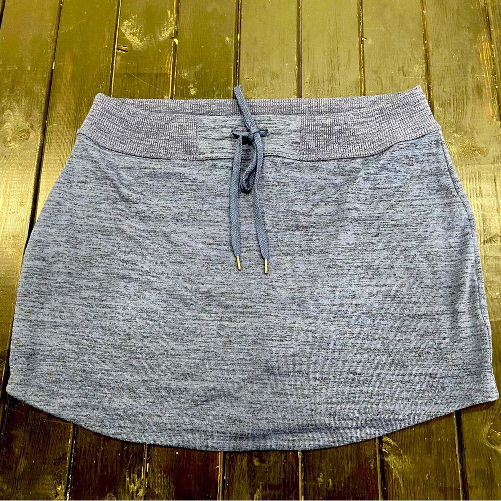Z by Zobha Blue Skort Skirt Pull On Drawstring‎ Back Zip Pocket Shorts Lined XL